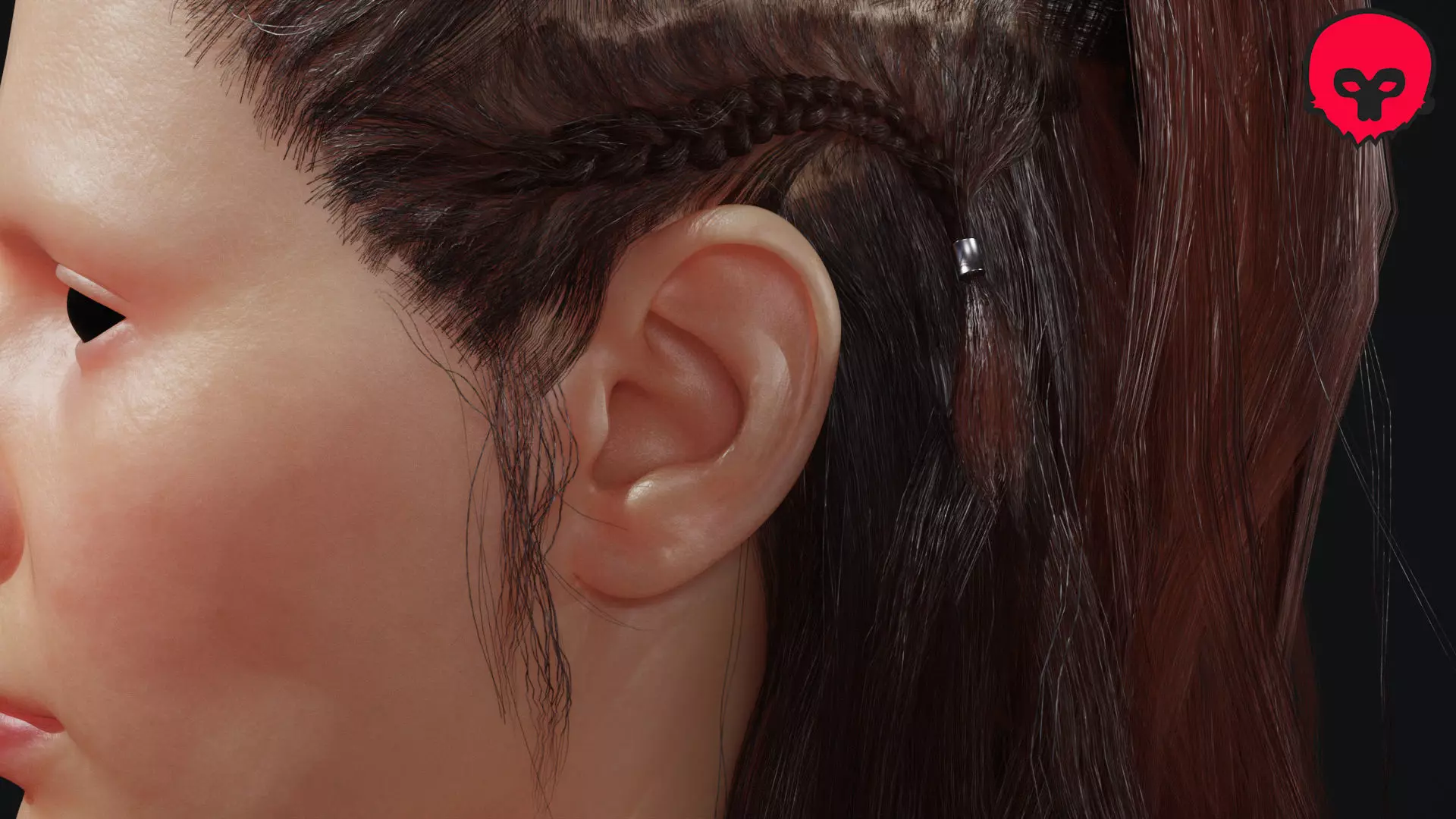 Real-Time Hairstyle plus UE5 Project Low-poly 3D model
