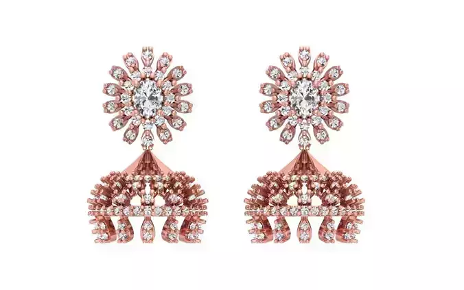 Women Earrings 3dm STL OBJ FBX Renders Details