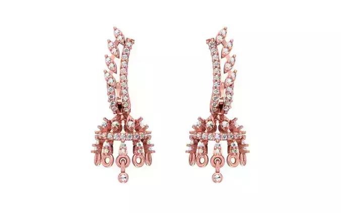 Women Earrings 3dm STL OBJ FBX Renders Details 3D print model