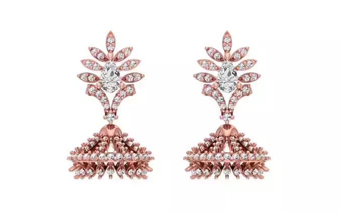 Women Earrings 3dm STL OBJ FBX Renders Details 3D print model