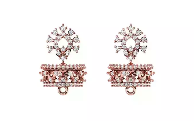 Women Earrings 3dm STL OBJ FBX Renders Details 3D print model