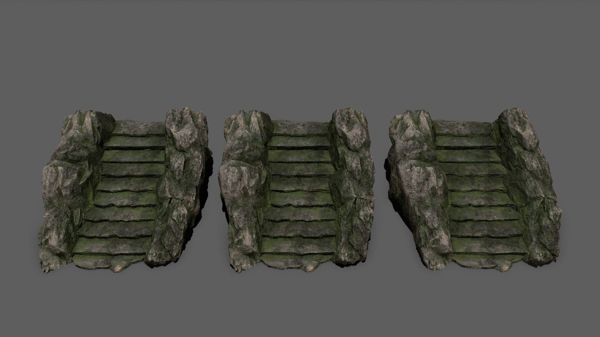 Stairs stone staircase Low-poly 3D model_12