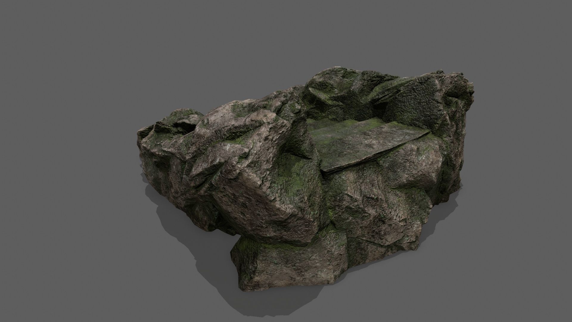 Stairs stone staircase Low-poly 3D model_4