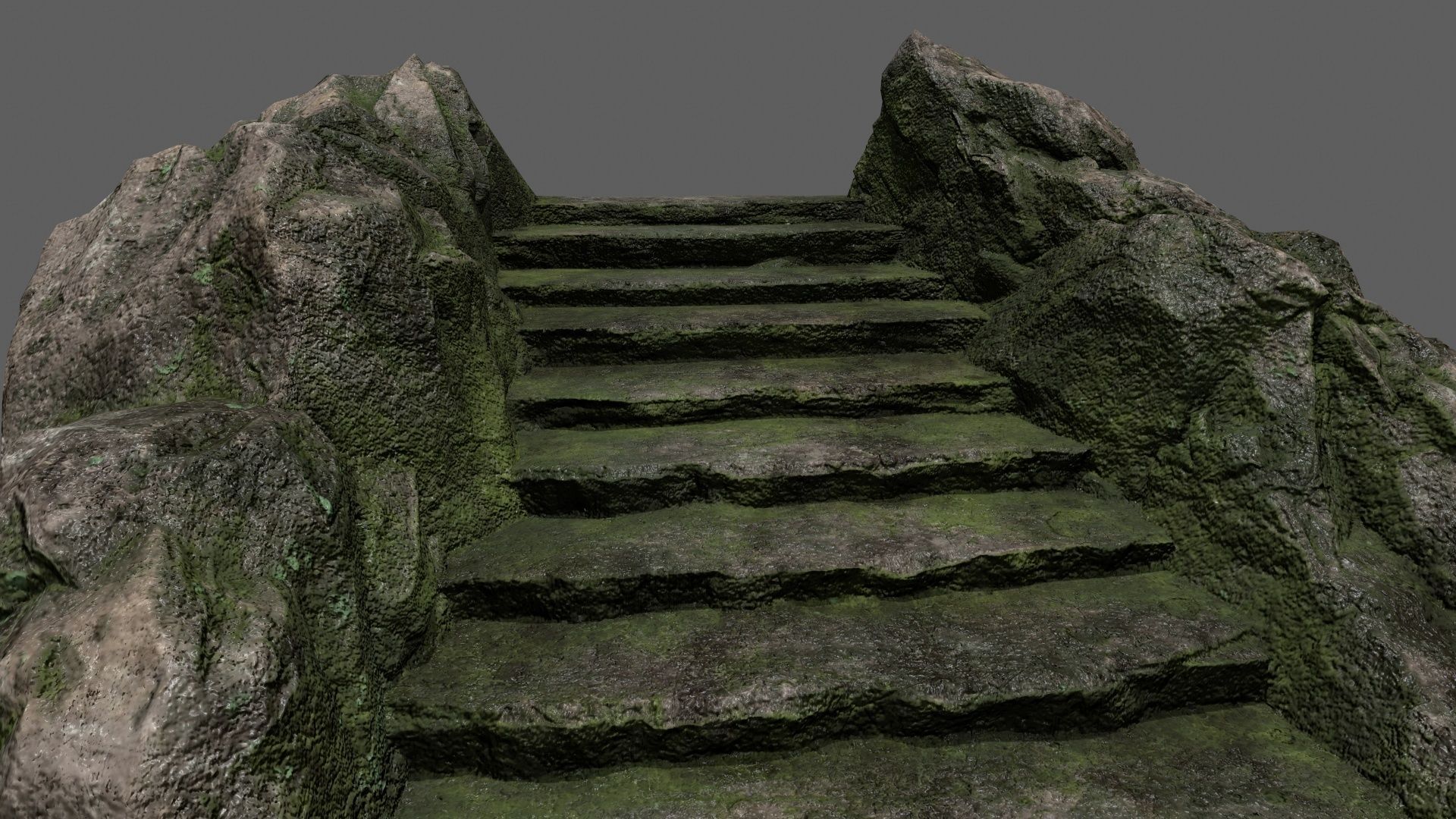 Stairs stone staircase Low-poly 3D model_11