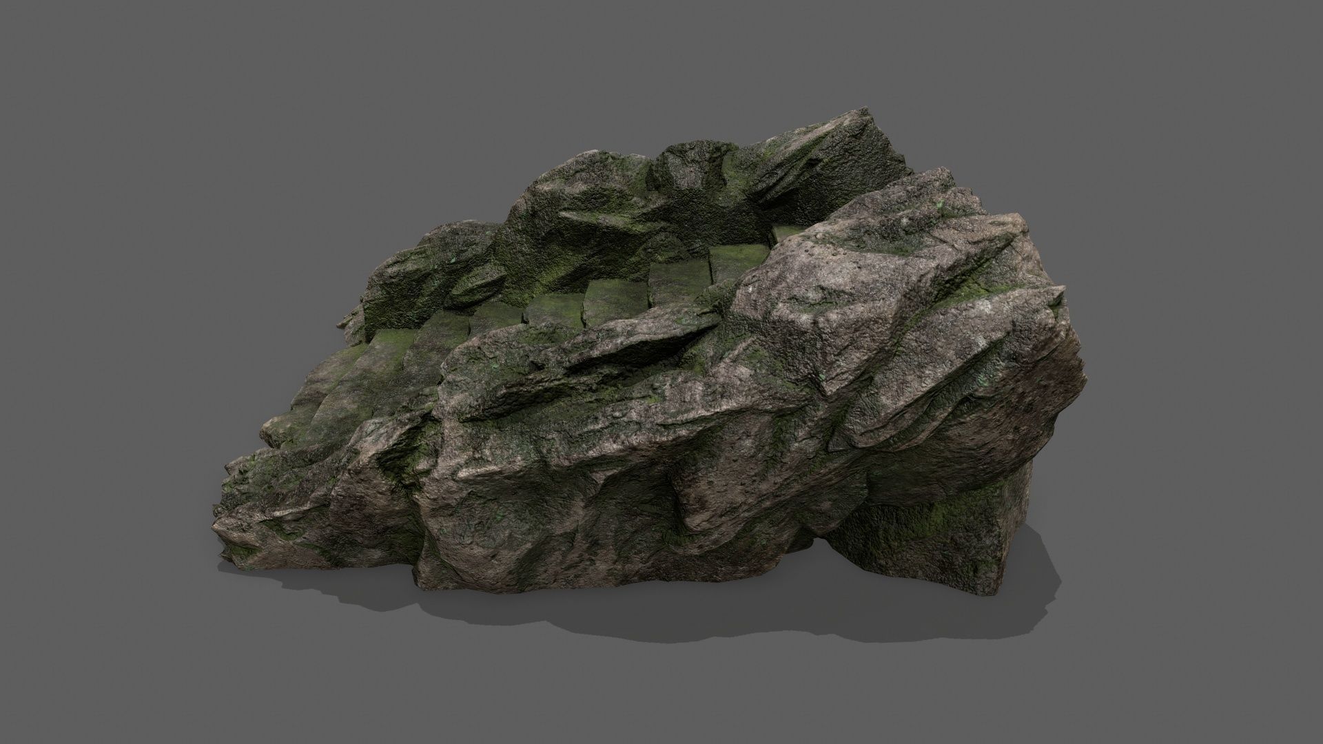 Stairs stone staircase Low-poly 3D model_3