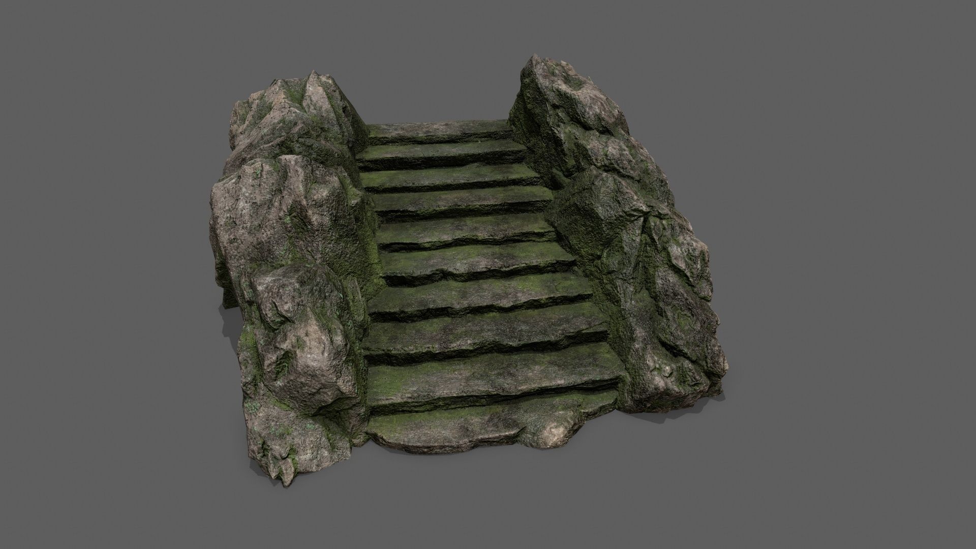 Stairs stone staircase Low-poly 3D model_1