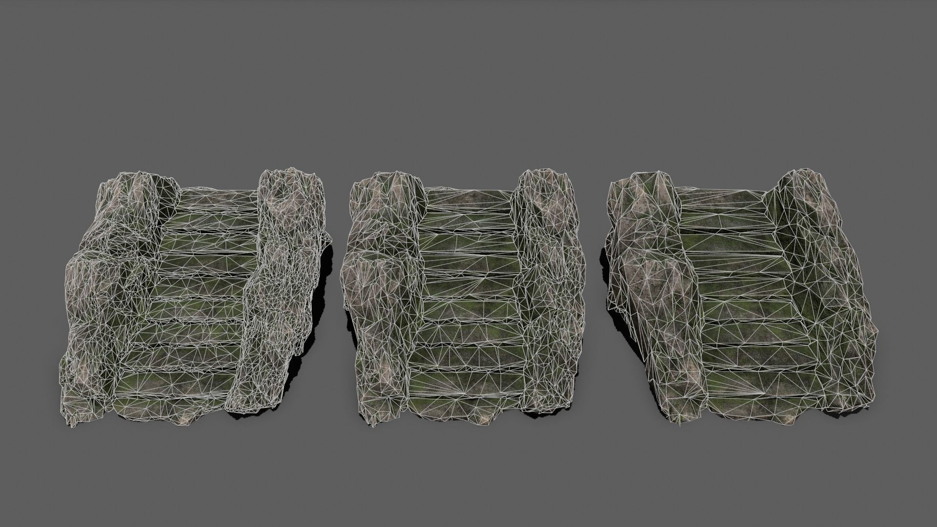 Stairs stone staircase Low-poly 3D model_13