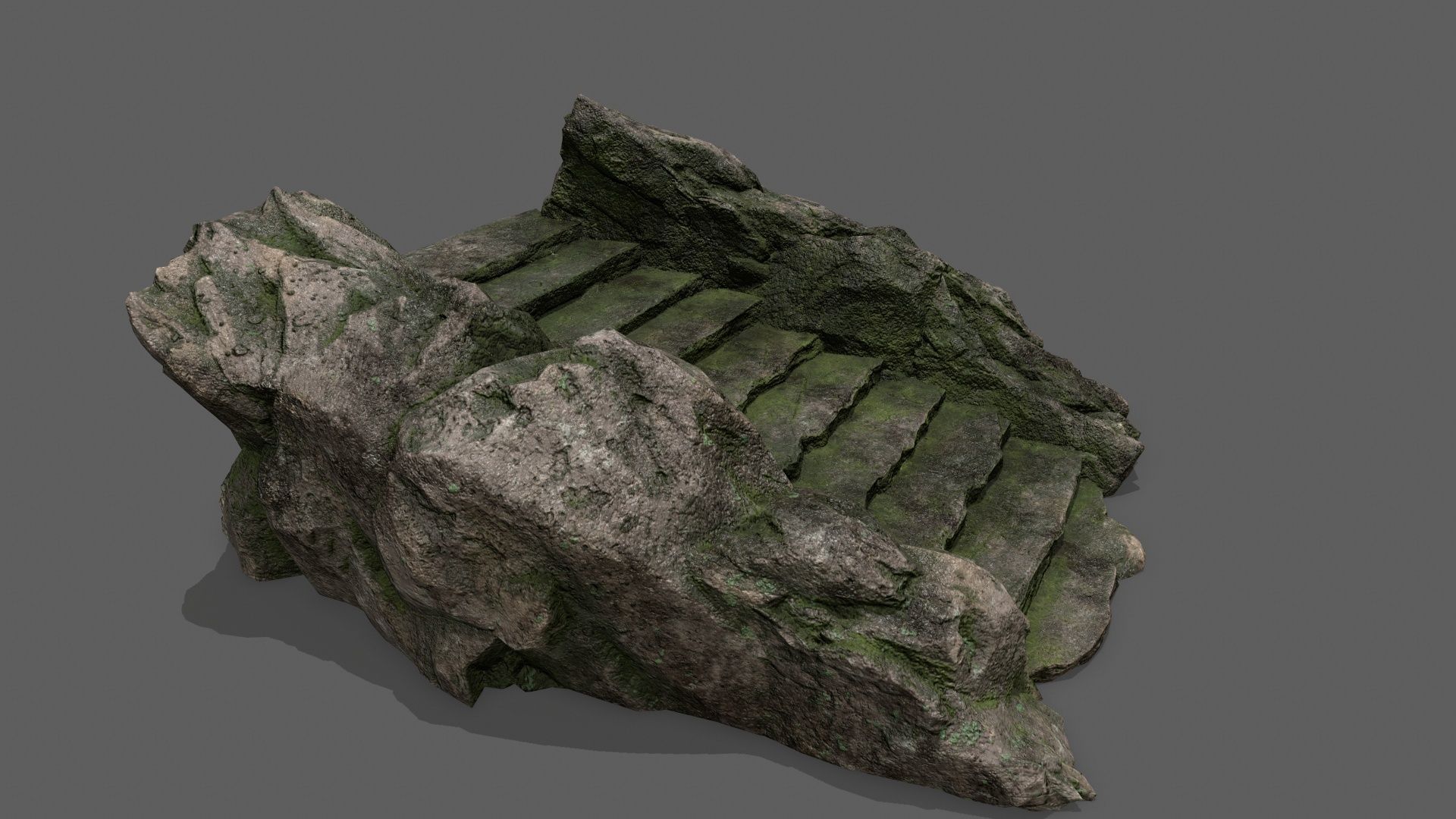 Stairs stone staircase Low-poly 3D model_8