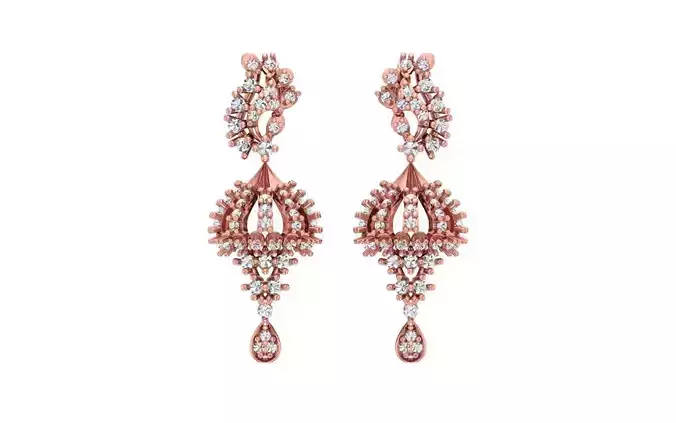 Women Earrings 3dm STL OBJ FBX Renders Details 3D print model