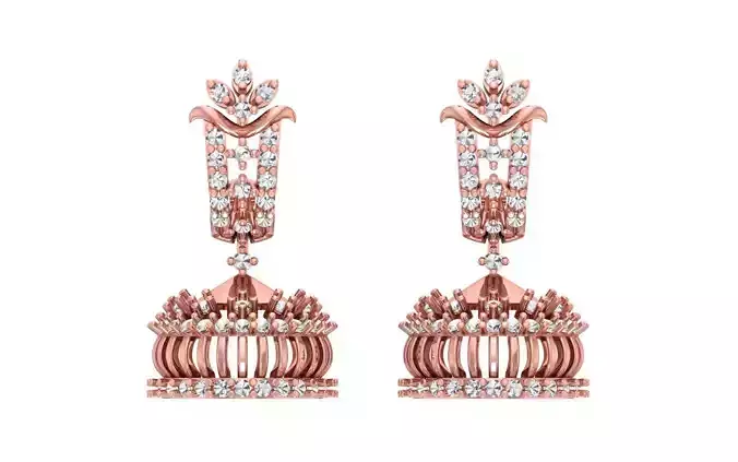Women Earrings 3dm STL OBJ FBX Renders Details 3D print model
