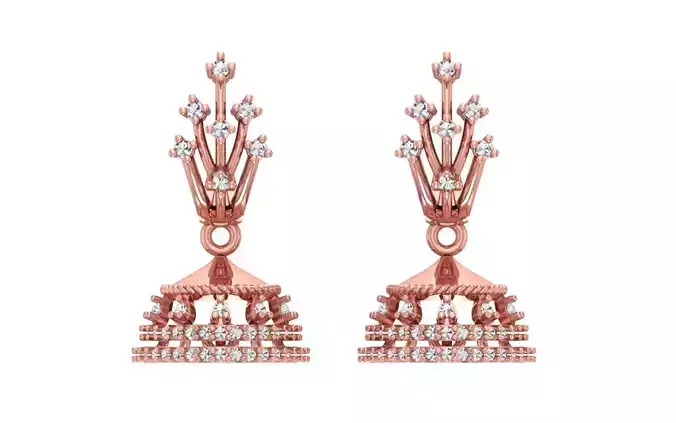 Women Earrings 3dm STL OBJ FBX Renders Details 3D print model