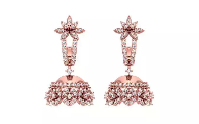 Women Earrings 3dm STL OBJ FBX Renders Details