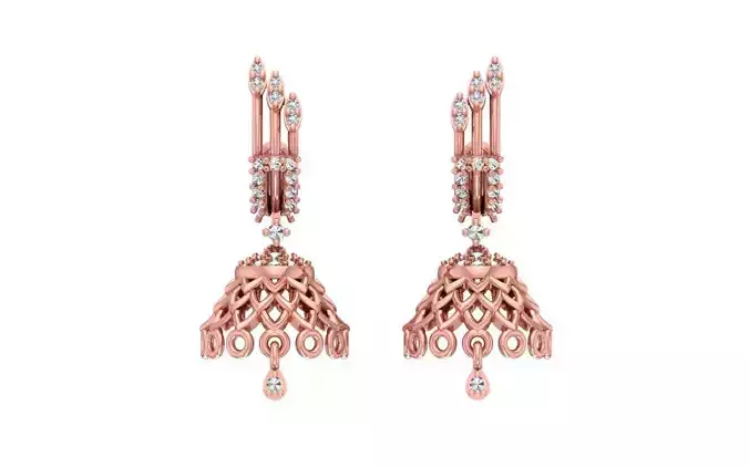 Women Earrings 3dm STL OBJ FBX Renders Details 3D print model