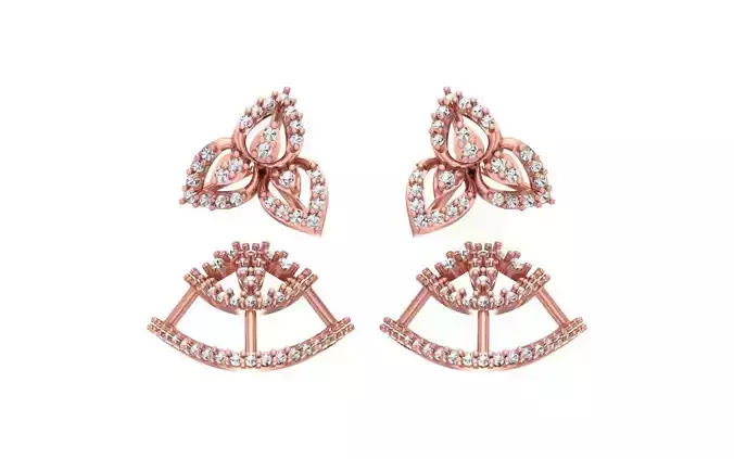 Women Earrings 3dm STL OBJ FBX Renders Details