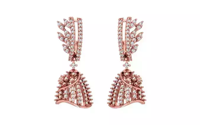 Women Earrings 3dm STL OBJ FBX Renders Details 3D print model