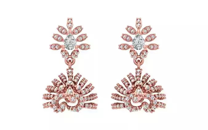 Women Earrings 3dm STL OBJ FBX Renders Details 3D print model