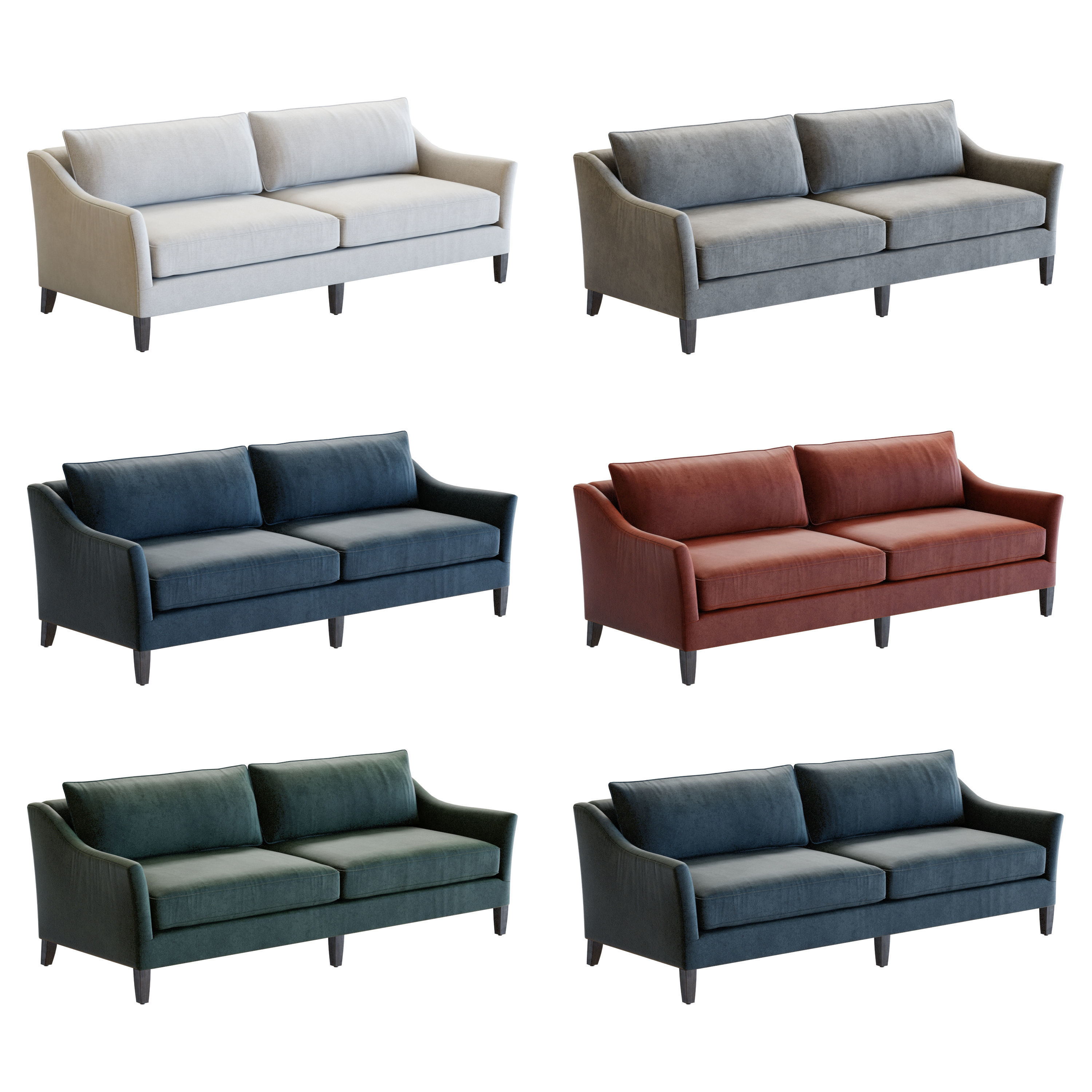 Crate and Barrel Keely Sofa 3D model_1
