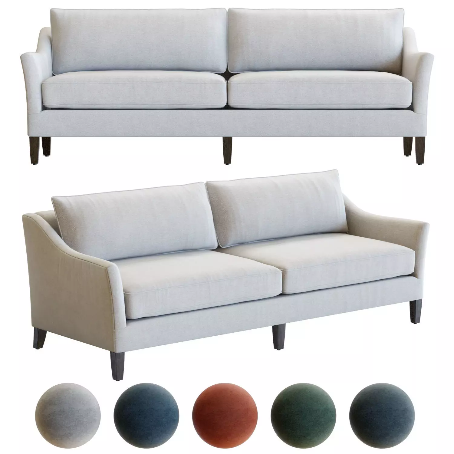 Crate and Barrel Keely Sofa 3D model_0