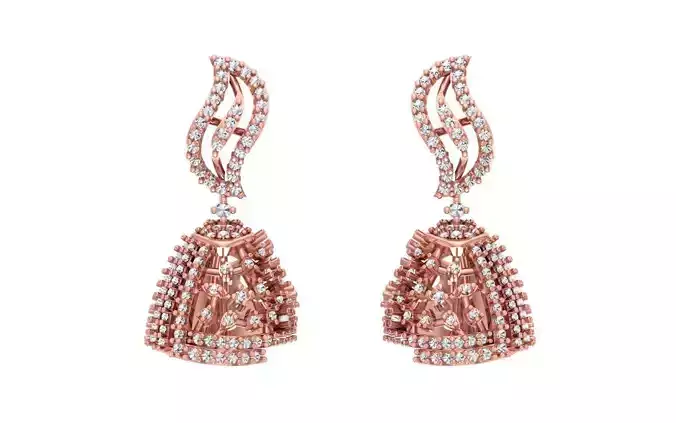 Women Earrings 3dm STL OBJ FBX Renders Details 3D print model