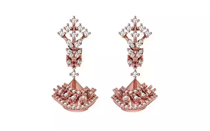 Women Earrings 3dm STL OBJ FBX Renders Details 3D print model