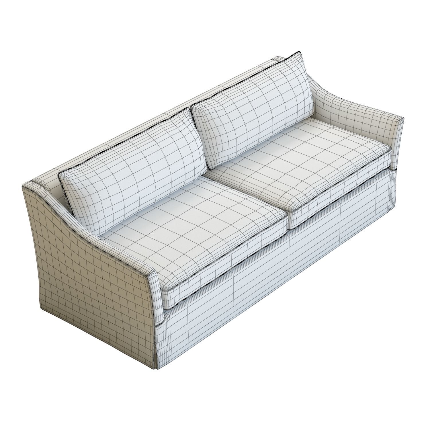 Crate and Barrel Keely Slipcovered Sofa 3D model_12