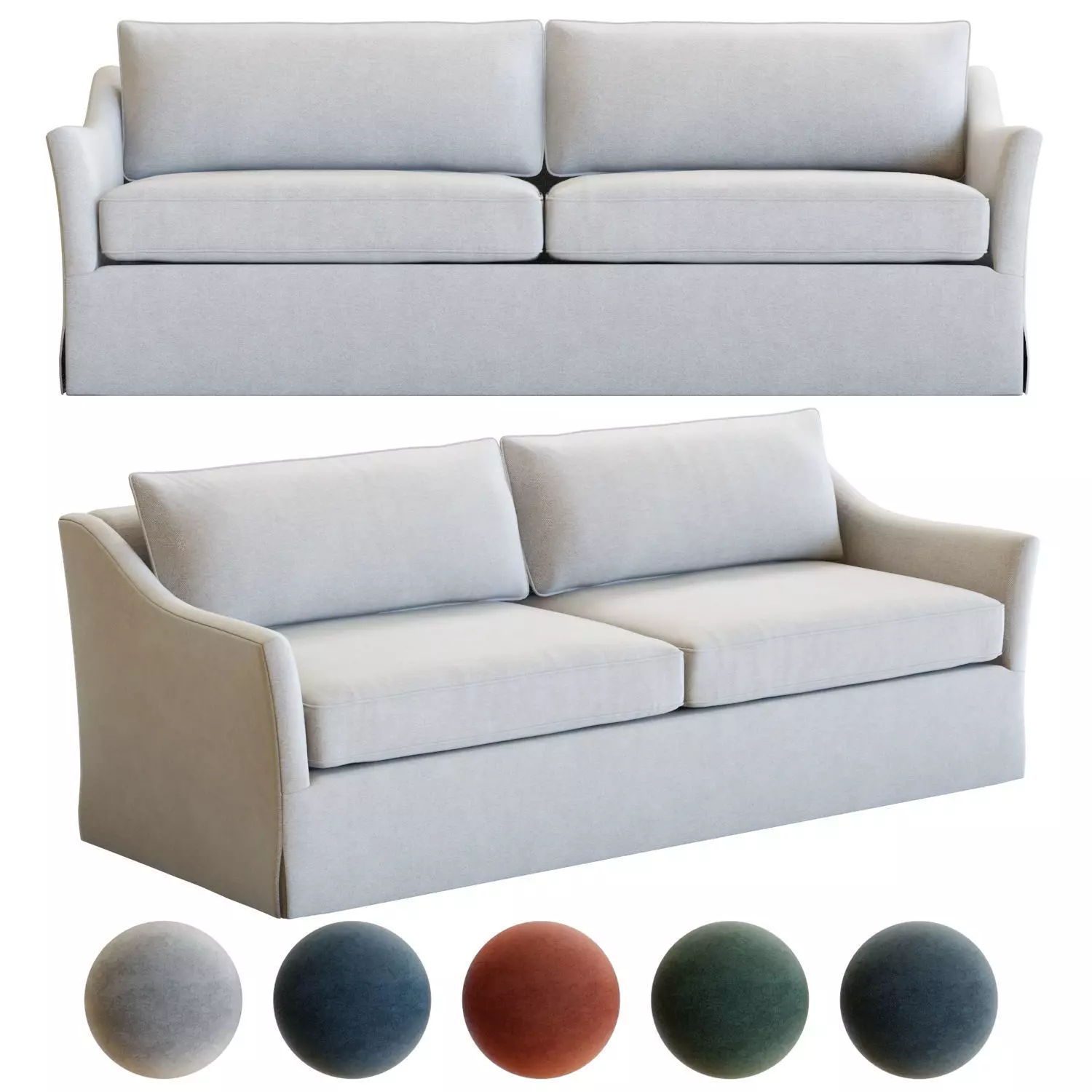 Crate and Barrel Keely Slipcovered Sofa 3D model_0