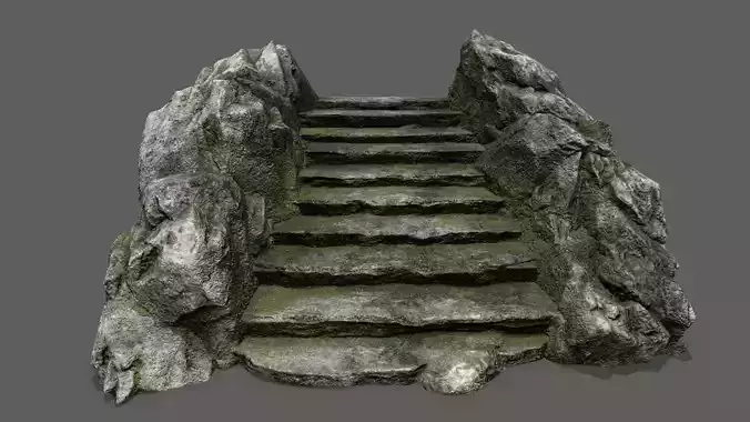 Stairs set of made out of rocks