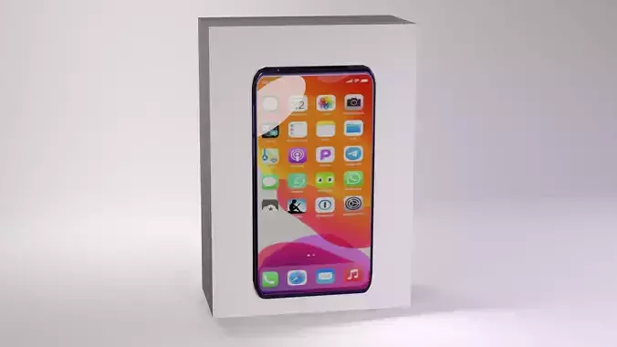 Smartphone Realistic 3D model iphone xr box mockup
