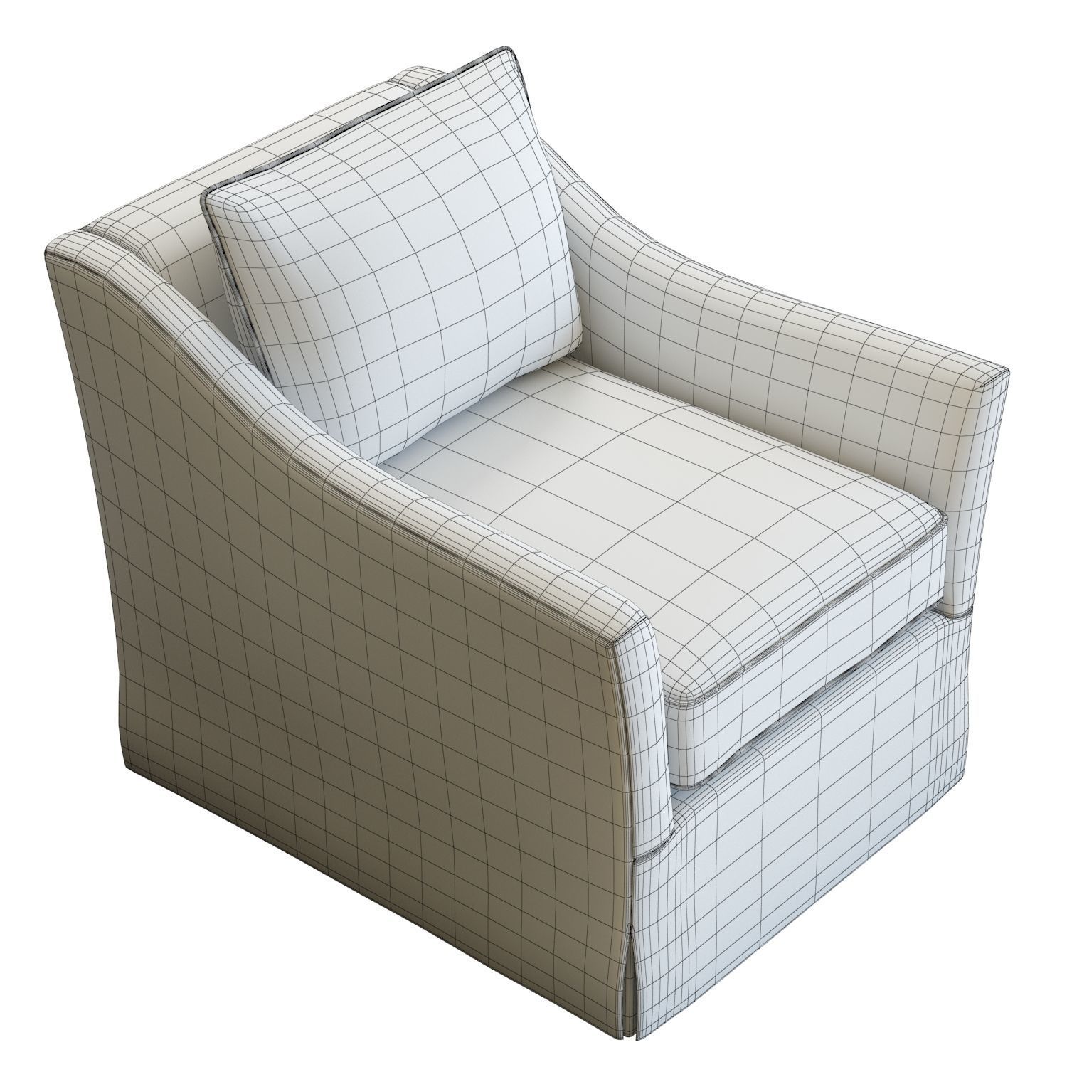 Crate and Barrel Keely Slipcovered Armchair 3D model_11
