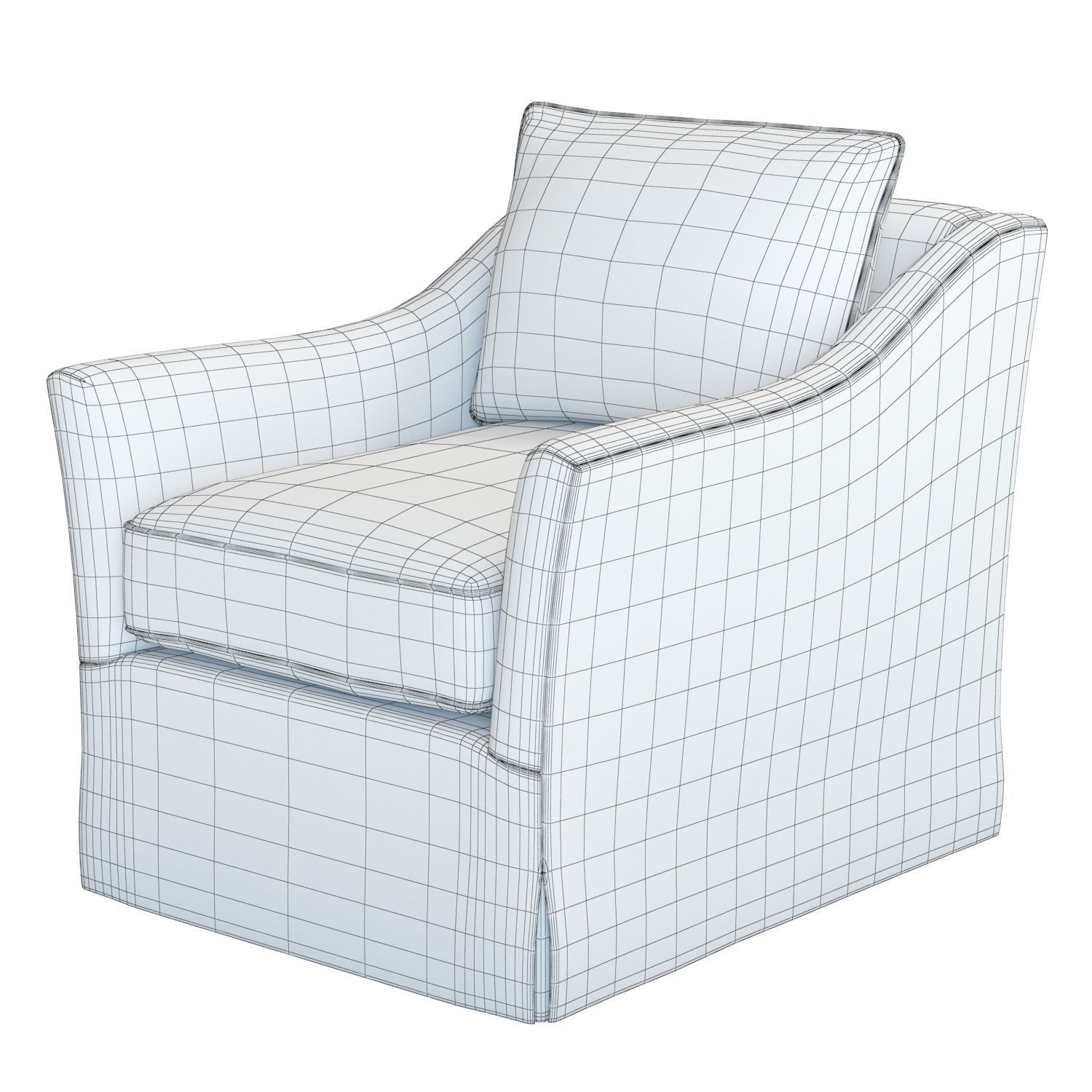 Crate and Barrel Keely Slipcovered Armchair 3D model_13