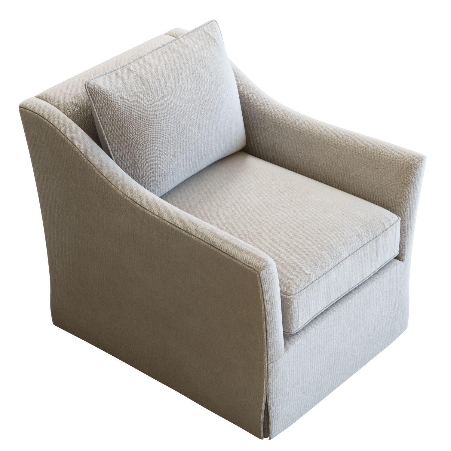 Crate and Barrel Keely Slipcovered Armchair 3D model_2