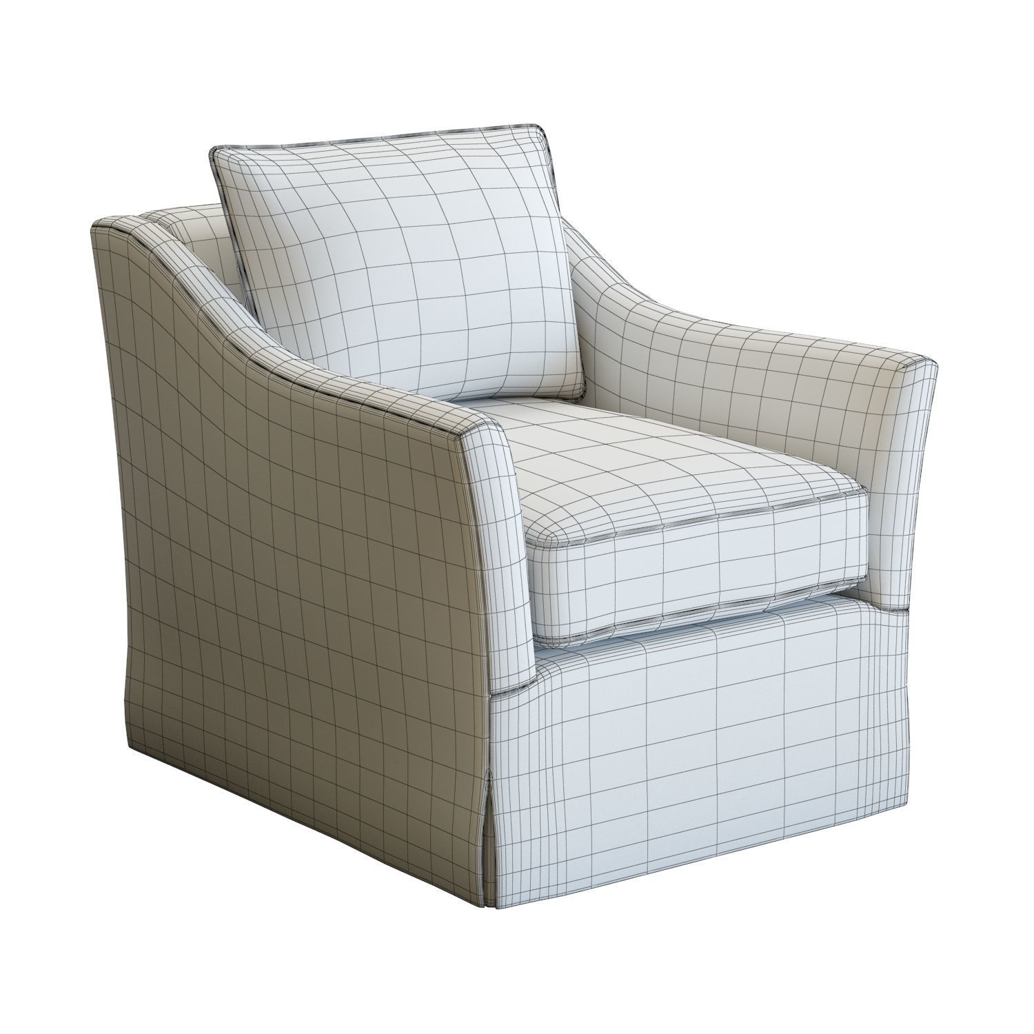 Crate and Barrel Keely Slipcovered Armchair 3D model_10