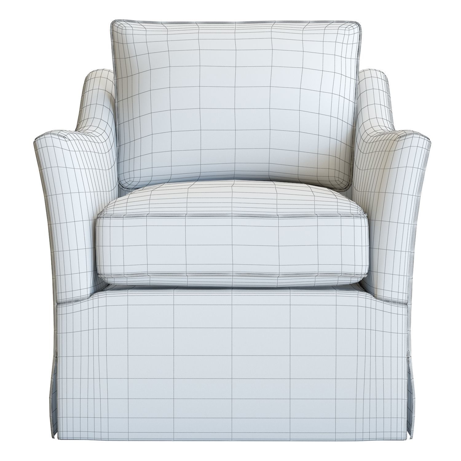 Crate and Barrel Keely Slipcovered Armchair 3D model_12