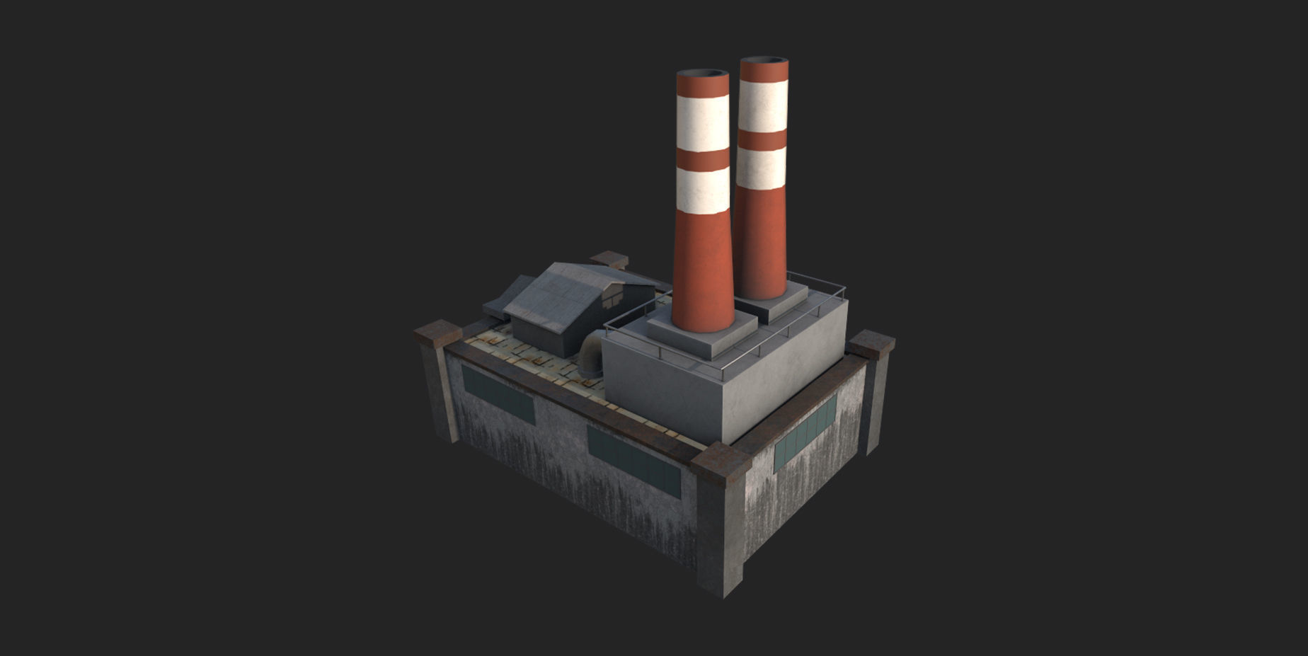 Old Abdoned Factory Low Poly Model Low-poly 3D Low-poly 3D model_3