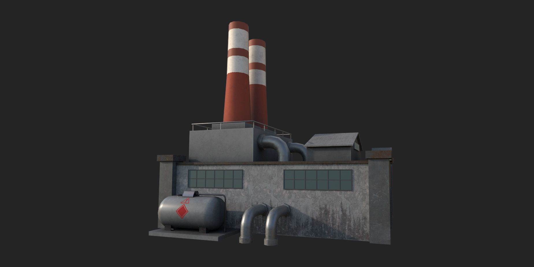 Old Abdoned Factory Low Poly Model Low-poly 3D Low-poly 3D model_4