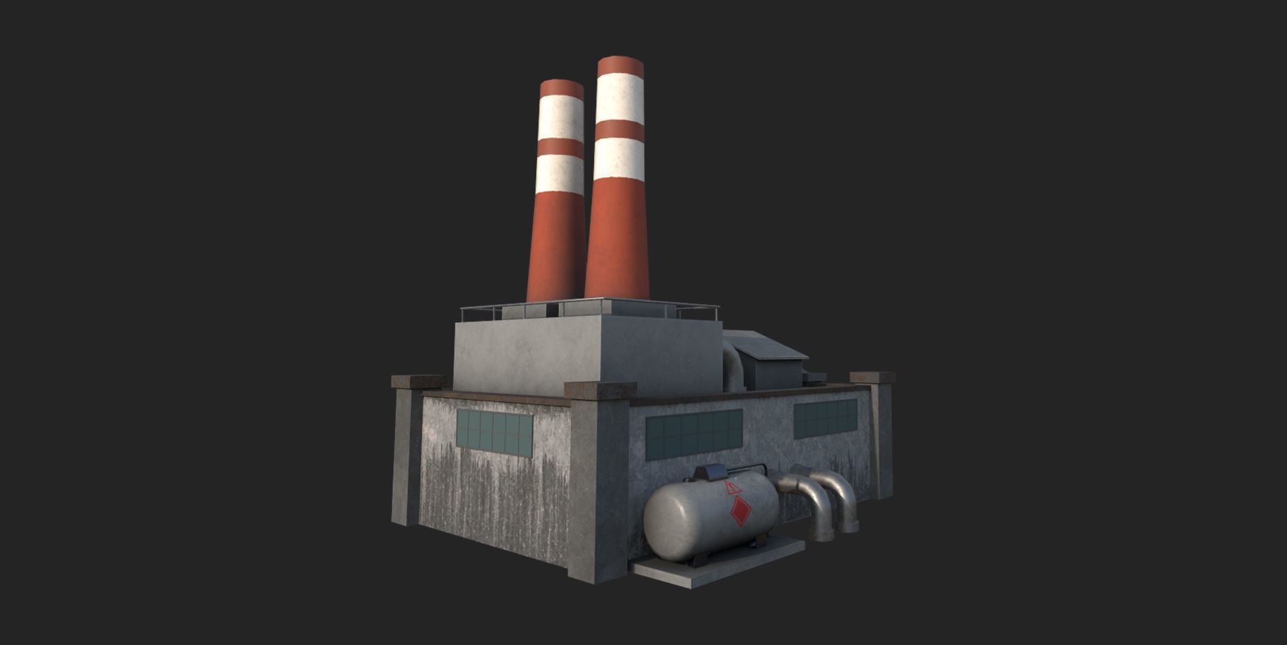 Old Abdoned Factory Low Poly Model Low-poly 3D Low-poly 3D model_2