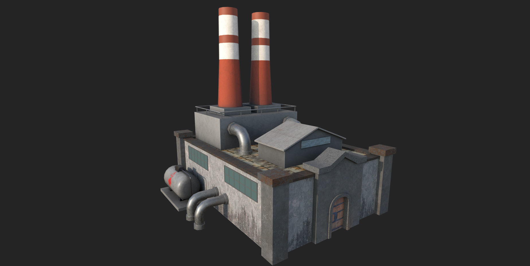 Old Abdoned Factory Low Poly Model Low-poly 3D Low-poly 3D model_1