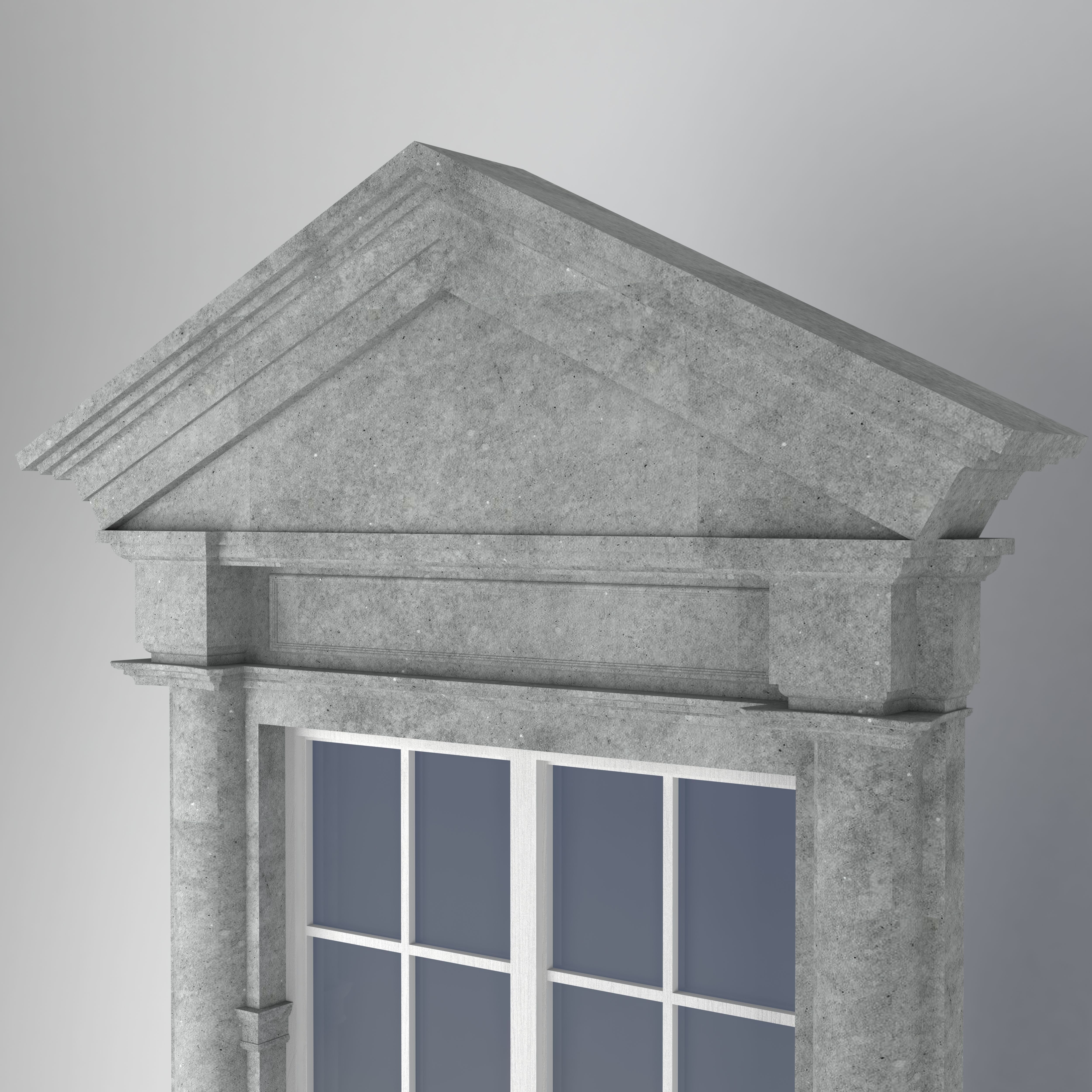classical style window and balcony Low-poly 3D model_3