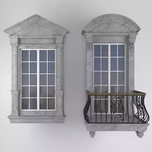 classical style window and balcony