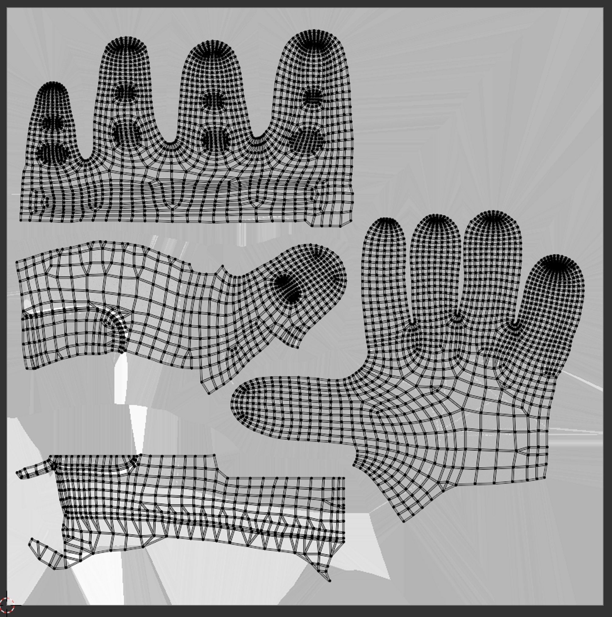 Gloves 01 Military Low-poly 3D model_13