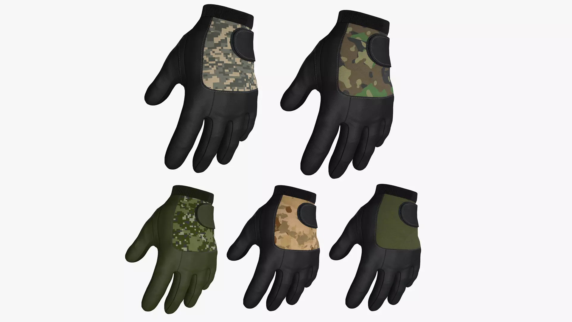 Gloves 01 Military Low-poly 3D model_0