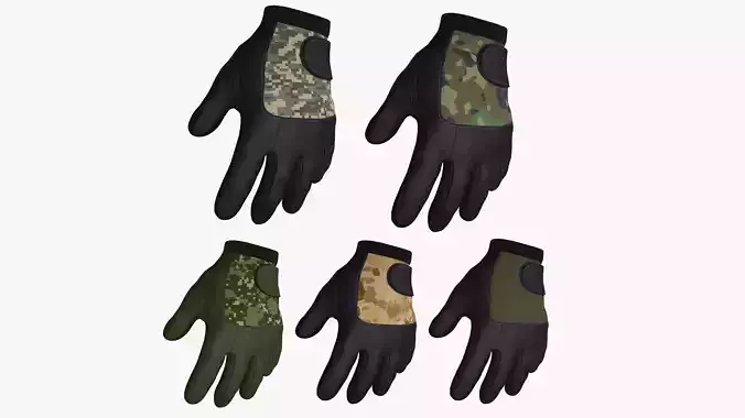 Gloves 01 Military Low-poly 3D model