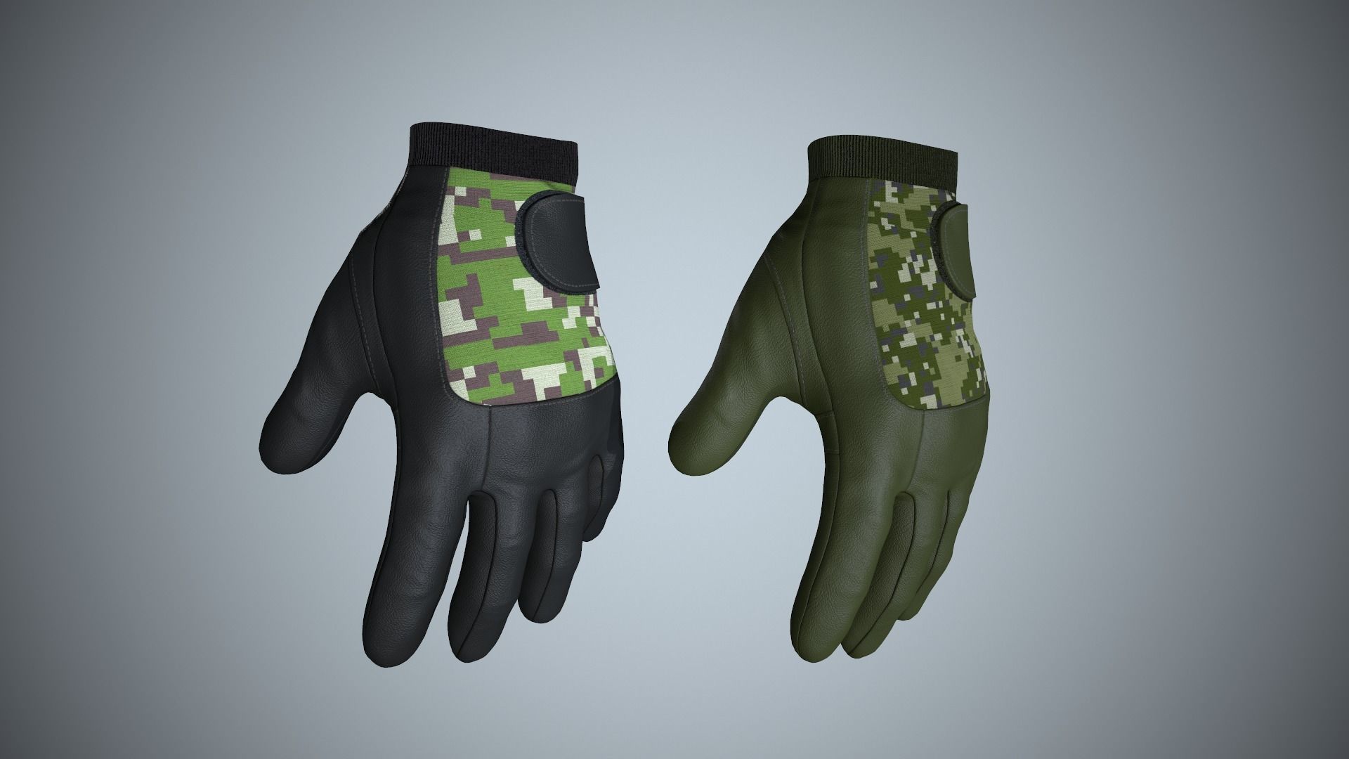 Gloves 01 Military Low-poly 3D model_6