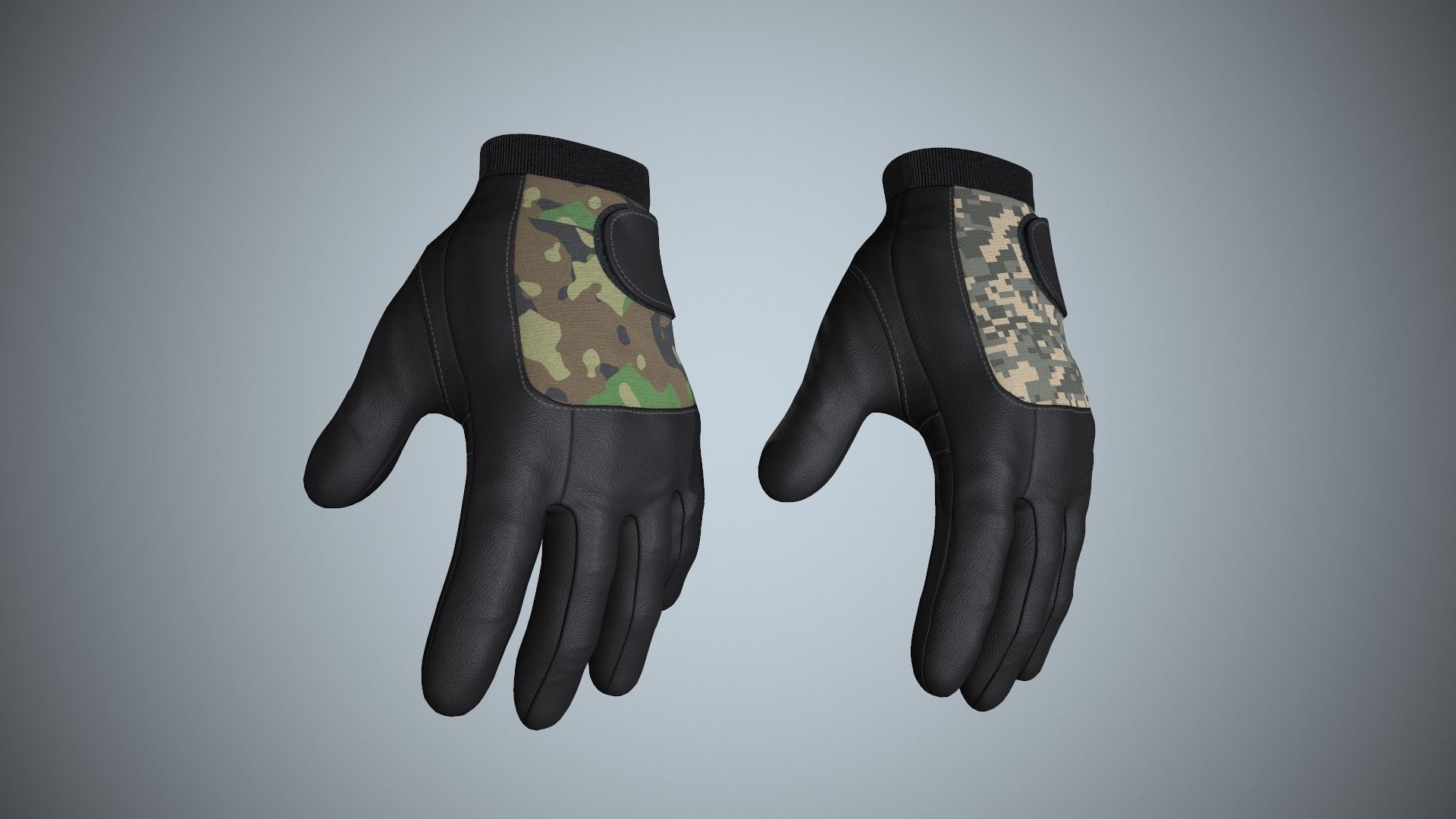 Gloves 01 Military Low-poly 3D model_3