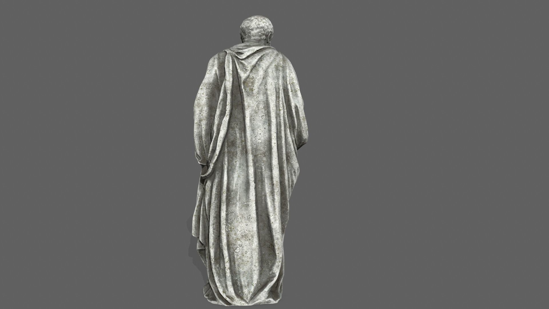 Old Man Statue Low-poly 3D model_5