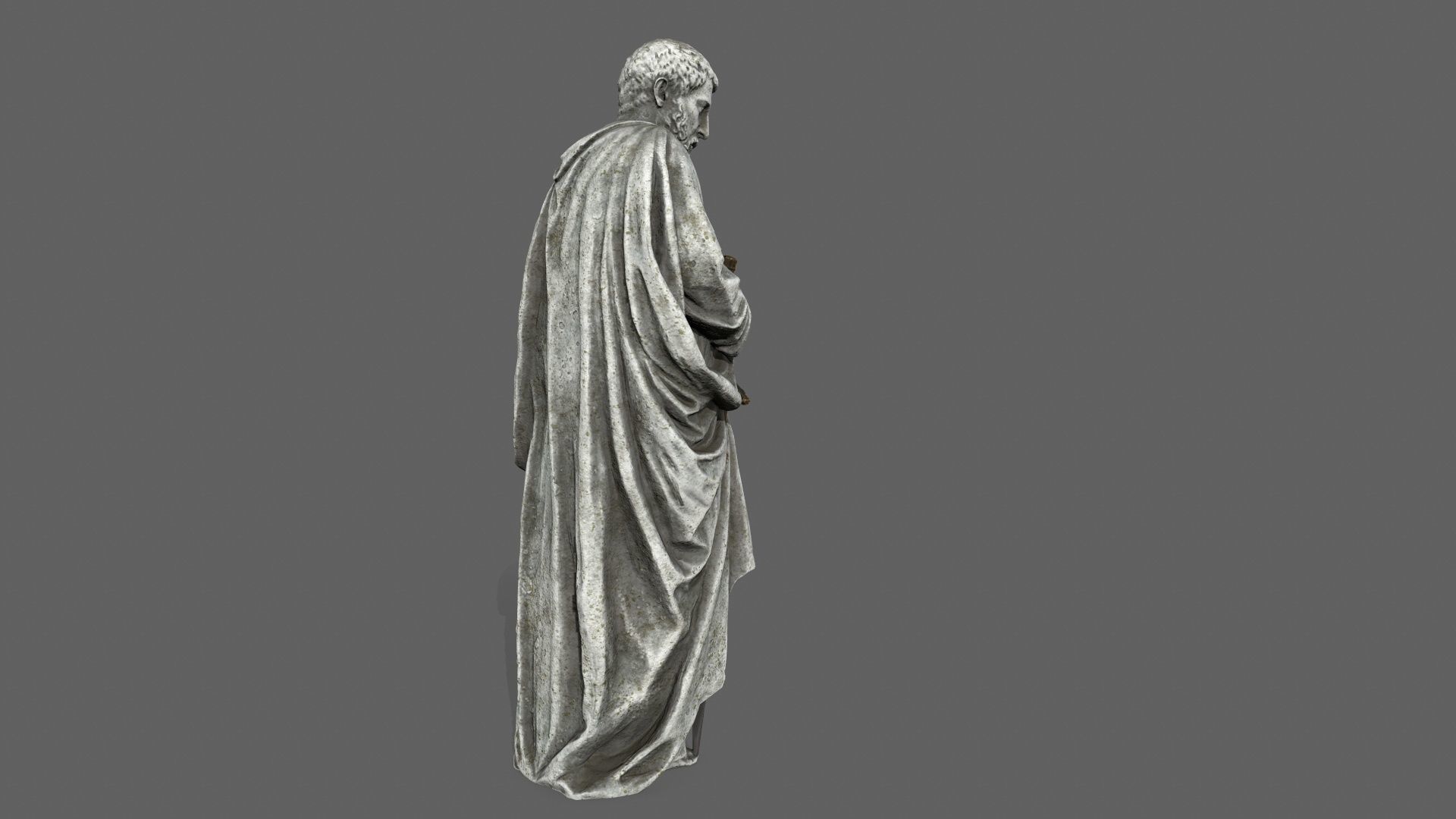 Old Man Statue Low-poly 3D model_4