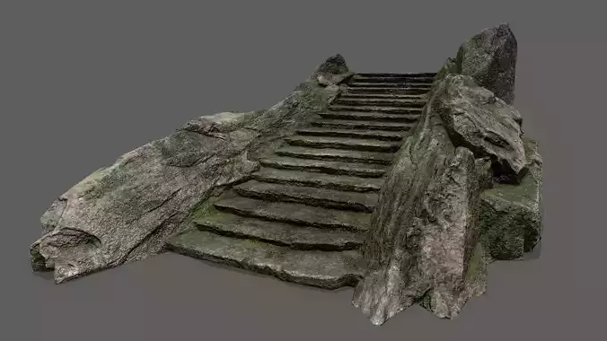 Stairs set of made from rocks