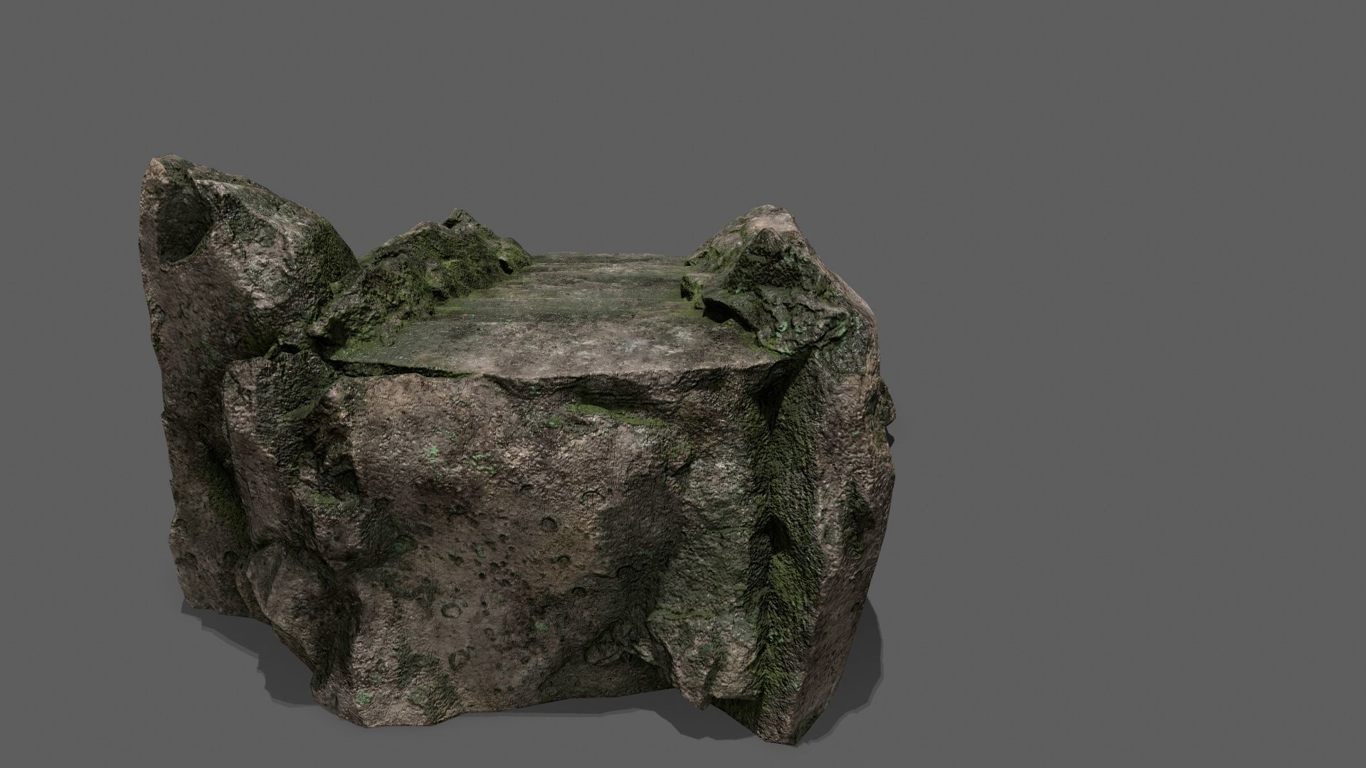 Stairs set of made from rocks Low-poly 3D model_5