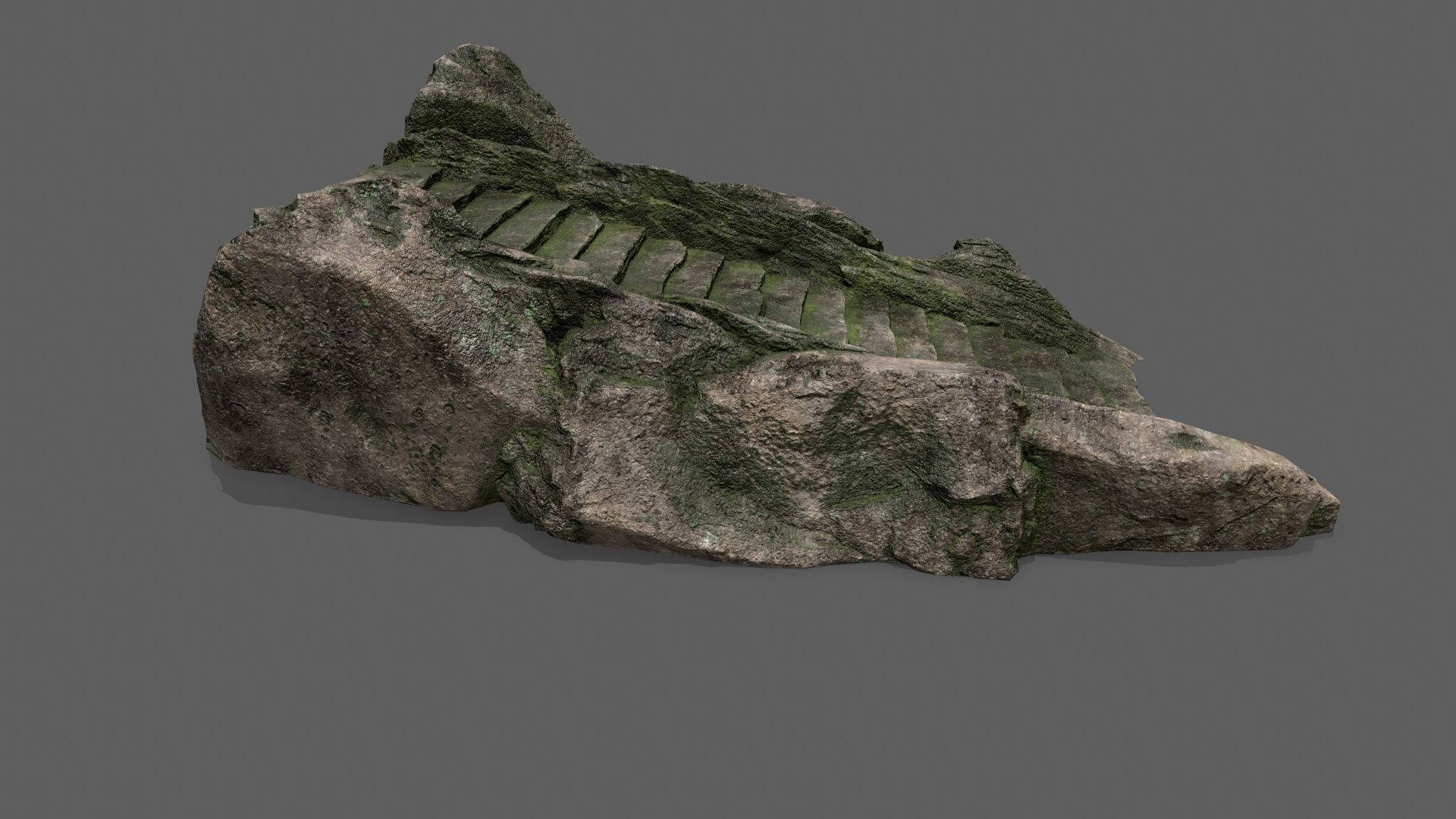 Stairs set of made from rocks Low-poly 3D model_7