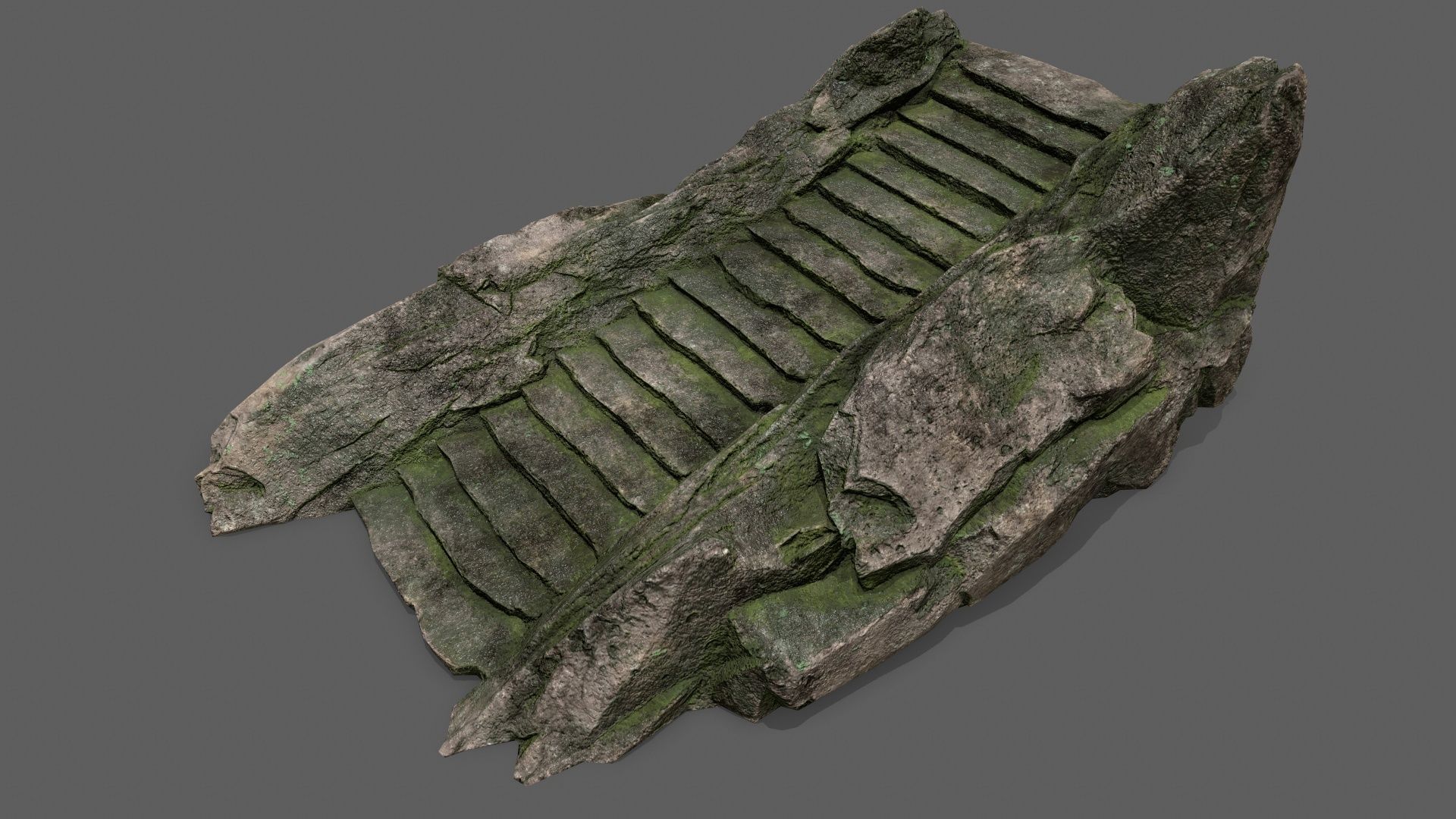 Stairs set of made from rocks Low-poly 3D model_10